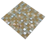 Mosaico di conchiglie Mosaico di vetro bianco beige argento Backsplash di piastrelle 82B-0112 - Kopie