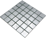Mosaikfliesen Glasmosaik Silber Struktur Quadrat Crystal
