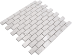 Azulejo de mosaico de piedra artificial Mosaico de cuarzo Ladrillo artificial Revestimiento de pared de azulejos con purpurina blanca - 46-0104 - Kopie