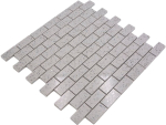 Azulejo mosaico de piedra artificial Mosaico de cuarzo Ladrillo artificial Brillo gris Revestimiento de pared - 46-0204 - Kopie