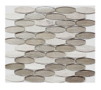Mosaique forme bateau Mosaique de verre pierre mix gris mix translucide brillant