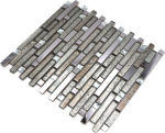 Mosaico compuesto mosaico de vidrio mezcla de acero de plata mezcla de vidrio translucido de acero inoxidable de la pared de bonos mirada de plata brillante