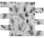 Mosaique Rectangle Mosaique de verre Hazyleaf black frosted Transluzent Aspect floral noir mat