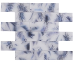 Mosaique Rectangle Mosaique de verre Hazyleaf blue frosted Transluzent Aspect floral bleu mat