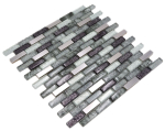 Mosaico composito vetro mosaico acciaio mix argento grigio nero mix traslucido acciaio inox composito look lucido