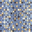 Mosaico mezcla piedra translucida negro con oro brillante - 10 hojas de mosaico
