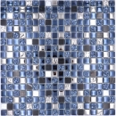 Mosaico mezcla piedra translucida negro con plata brillante - 10 hojas de mosaico