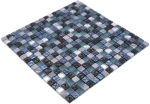 Mosaico de vidrio piedra natural rustico antiguo grafito antracita acero inoxidable plata mezcla azul gris - 92-670 - Kopie