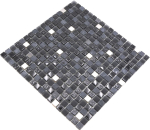 Mosaikfliese Glasmosaik Naturstein Edelstahl schwarz grafit anthrazit matt glanz