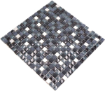 Mosaikfliesen Glasmosaik Naturstein Edelstahl anthrazit schwarz