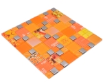 Mosaikfliesen Glasmosaik Silber Tieforange Sonnengelb