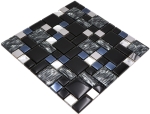 Combinacion de mosaico de vidrio mosaico de acero negro mezcla de vidrio translucido combinacion de acero inoxidable aspecto brillante