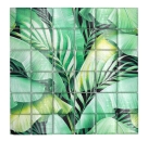 Mosaique carree Mosaique de verre Rain Forest green translucide aspect floral vertbrillant