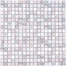 Mosaik Quadrat Glasmosaik Retro wood brown light Transluzent Holzoptik hellbraun matt