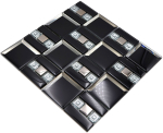 Combinacion de mosaico de vidrio mezcla de mosaico negro translucido diamante mirada brillante