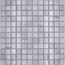 Mosaico Mosaico de vidrio cuadrado Wildlife blanco Translucido Wildlife look blanco brillante