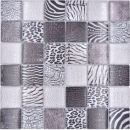 Mosaico Mosaico de vidrio cuadrado Wildlife negro Translucido Wildlife look negro brillante