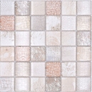 Mosaico cuadrado de vidrio mosaico de vida silvestre de color beige translucido mirada vida silvestre brillante