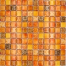 Mosaico cuadrado de vidrio mosaico de vida silvestre de color naranja translucido vida silvestre mirada brillante