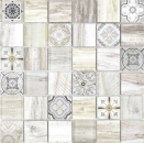 Mosaique imitation bois translucide Crystal creme brun brillant - 10 feuilles de mosaique