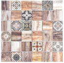 Mosaique imitation bois translucide Crystal brun brillant - 10 feuilles de mosaique