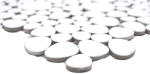 Mosaico guijarro uni blanco mate ceramica aspecto guijarro