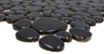 Mosaik Kiesel uni schwarz glänzend Keramik Kieseloptik