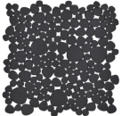 Kieselmosaik Drops schwarz matt Keramiksteine Mosaiksteine Duschboden Duschwand - 12-0311