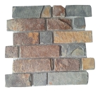 Schiefer Steinwand Naturstein Mosaik braun rost Wandverblender 34-1204