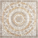 Rossone Dekor 61x61x1 Mercury noce, gold, chiaro Rosone Travertin mix beige braun gold matt