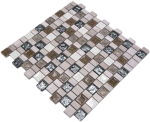 Mosaique Carreau composite Resine Ceramique blanc gris gris clair beige creme Multiformat Mosaique de verre Miroir - 82-2002 - Kopie