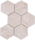 Mosaïque Hexagonale Botticino Marbre Antique Aspect Hexagonal Ivoire Mat