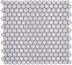 Button mosaic Round mosaic Loop Penny white glossy ceramic 10-0102