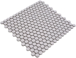 Mosaik Knopfmosaik Spritzschutz in der Kueche uni weiss matt Keramik Rundoptik