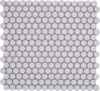 Knopfmosaik Rundmosaik Loop Penny weiß matt Keramik 10-0111