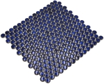 Mosaic button uni cobalt blue glossy ceramic round look