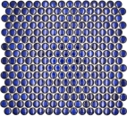Button mosaic Round mosaic Loop Penny cobalt blue shiny ceramic 10-0405