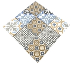 Mosaico quadrato Classico mix opaco in ceramica effetto retro crema blu arancio grigio