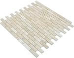 Mosaik Selbstklebend Brick Naturstein Travertine beige Travertin Verbundoptik mix glänzend